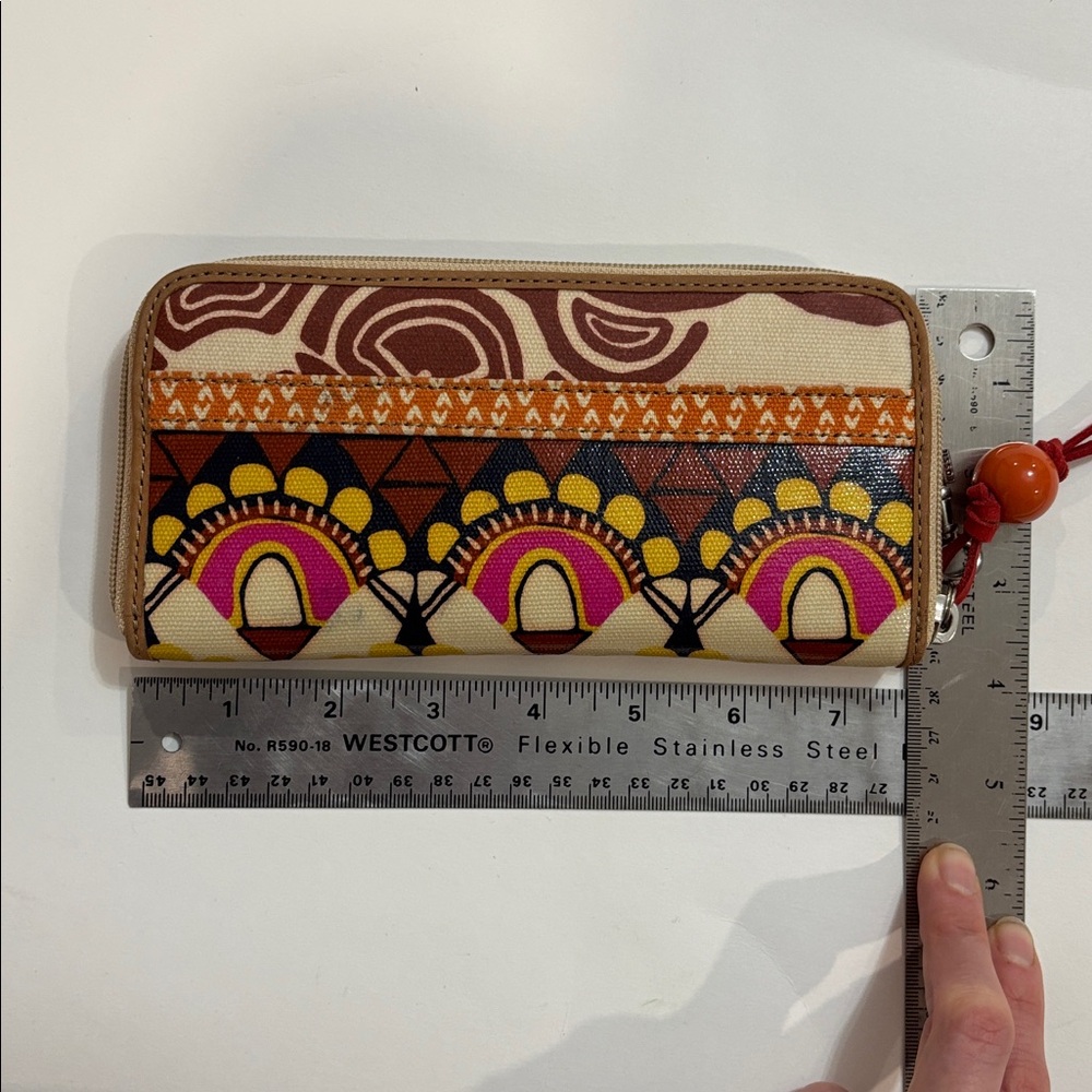 Fossil Key-Per zip-around continental clutch wallet with vibrant tribal-inspired - Picture 10 of 13